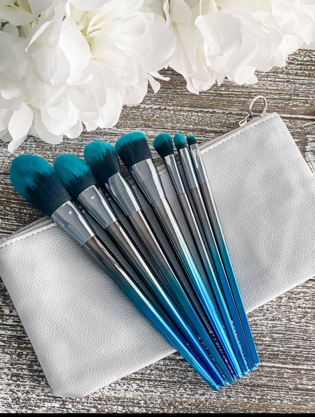 7 piece makeup brush set and bag